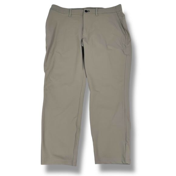 Public Rec All Day Every Day 5 Pocket Pants Men 34 x 28 Khaki Stretch Flat Front - Picture 1 of 10